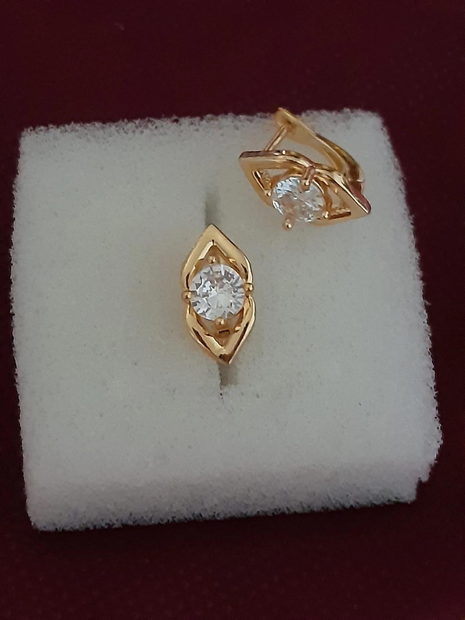 Boucles d'oreilles zircone, bain doré – photo 2